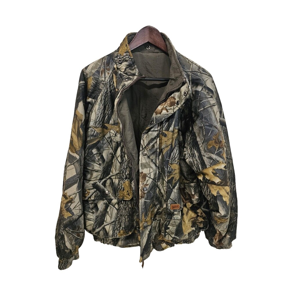 Woolrich Men's Large Camo Reversible Insulated Jacket Outdoor Camouflage